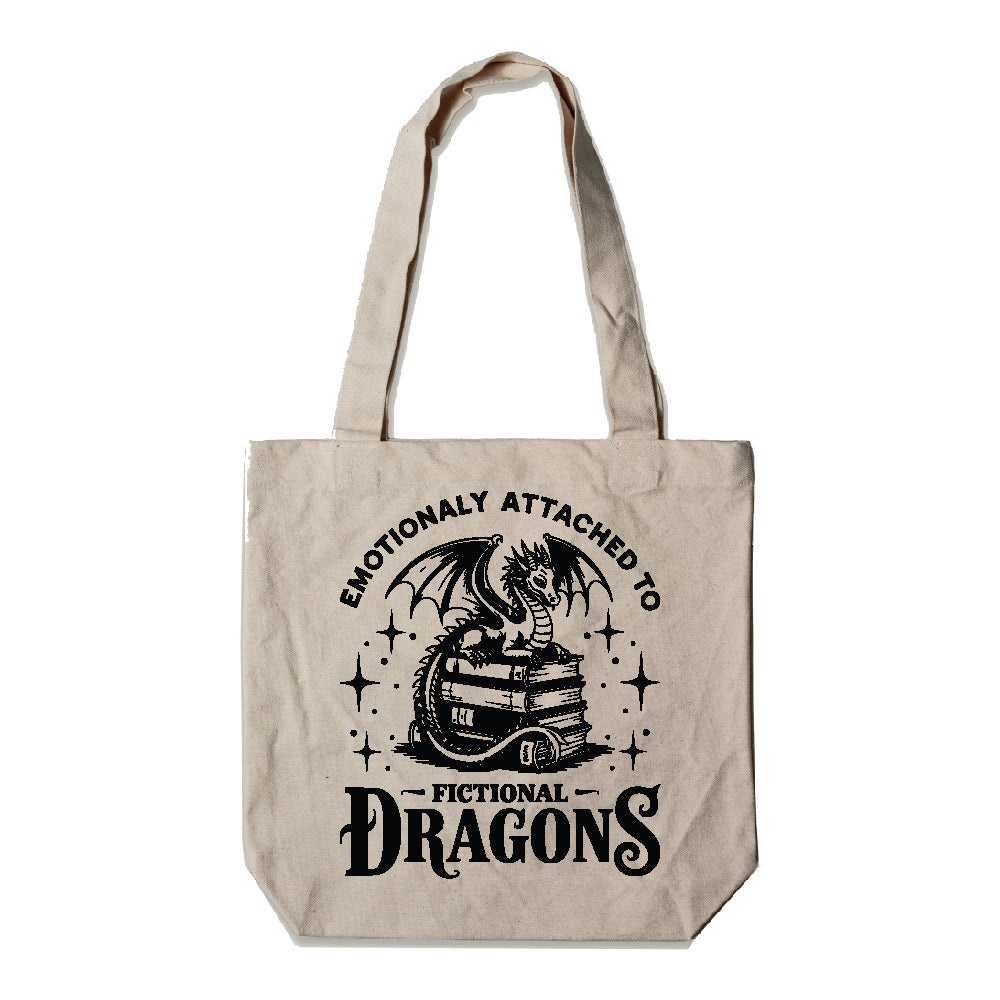 Emotionally Attached to Fictional Dragons Tote Bag