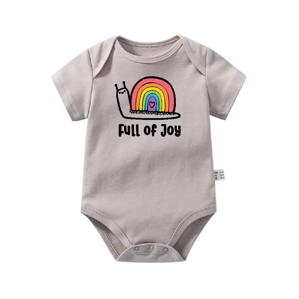 Rainbow Snail Full of Joy Baby Onesie