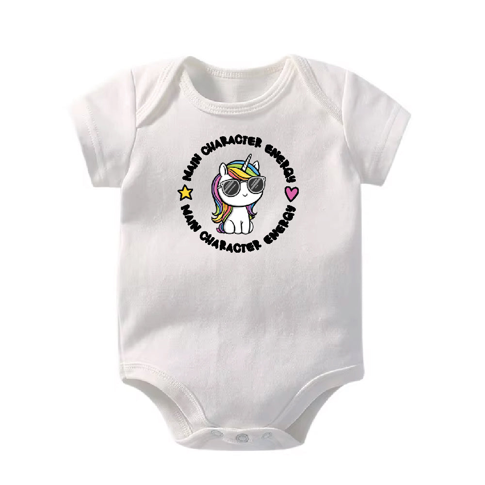Main Character Energy Unicorn Baby Onesie