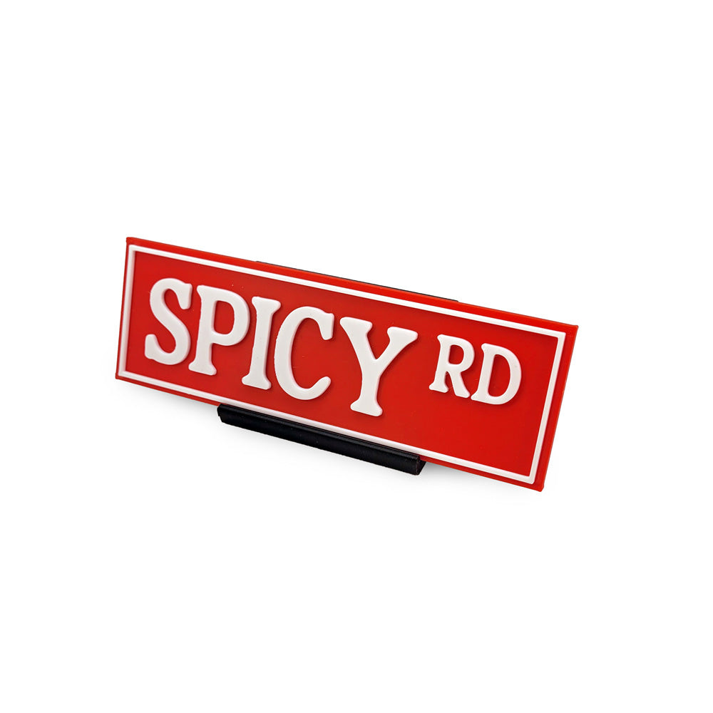 Spicy Rd Bookshelf Sign