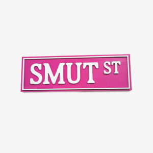 Smut St Bookshelf Sign